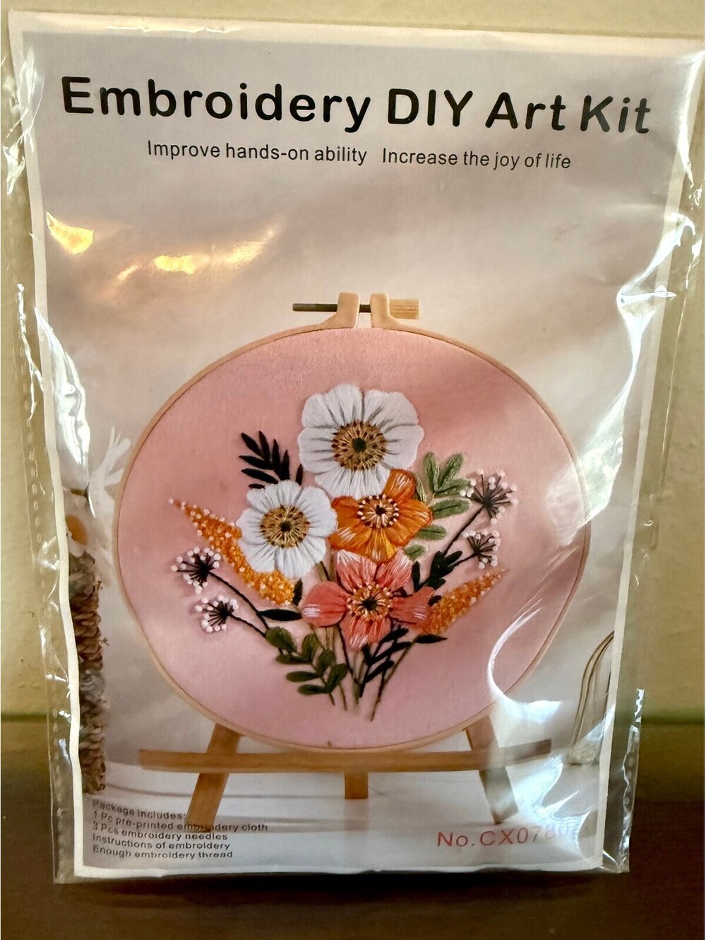 Embroidery DIY Art Kit with Floral Design